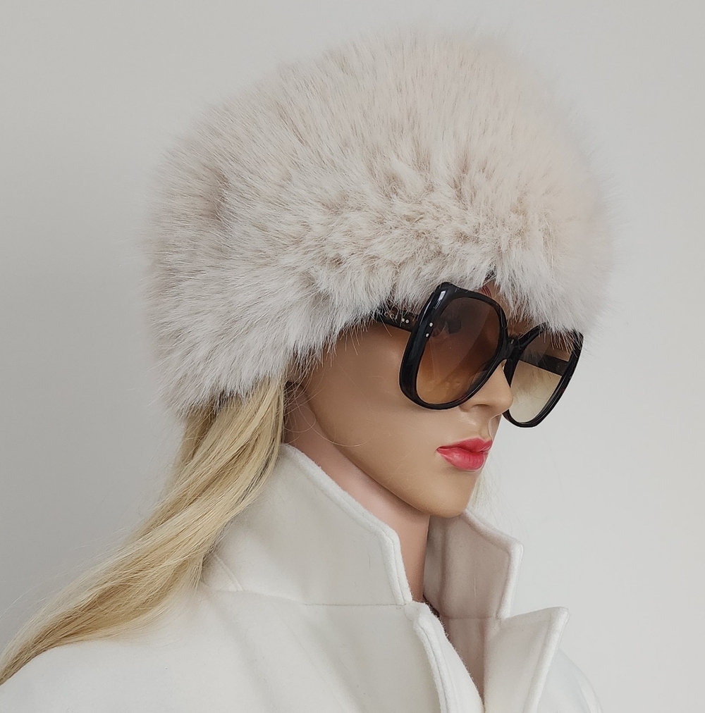 SIERRA DARREN FAUX FUR CREAM HAT LINED WARM LUXURY OS NEW